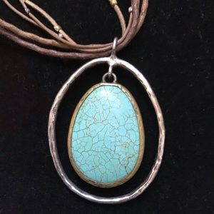 Silpada Howlite! sterling silver/leather necklace